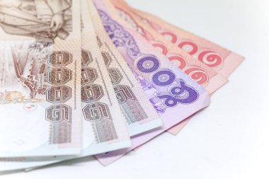 Tayland para biriminde arka plan ve izole, Tay banyo nakit