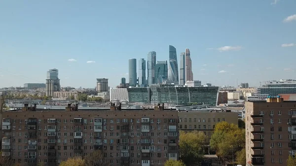 Вид с воздуха на центр делового центра Москвы — стоковое фото