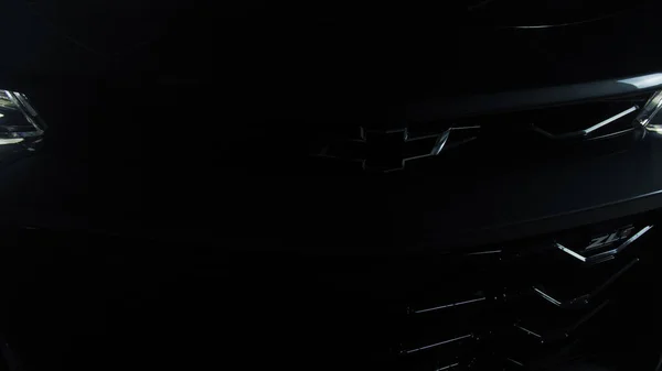 TOMSK, RUSSIA - 30 Mart 2020: Chevrolet Camaro ZL1 the Exorcist namlu silueti