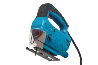 Elektrikli yapboz, beyaz arkaplanda 3 boyutlu görüntüleme