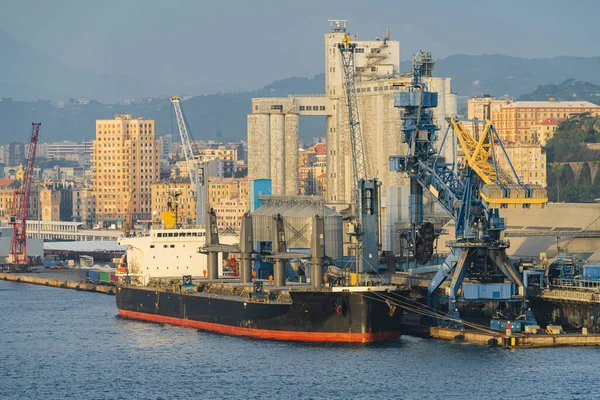Port of Savona-Vado, bulk carrier in dry bulk terminal. Italy
