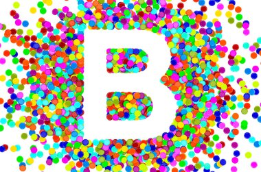 Konfeti yazı tipi, renkli konfetiden 