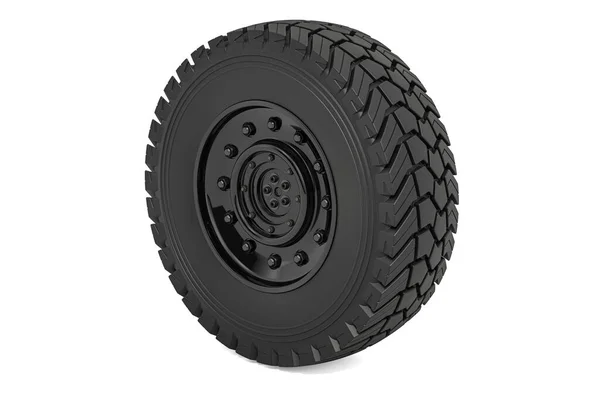 Camion Jeep Wheel Rendu Isolé Sur Fond Noir — Photo