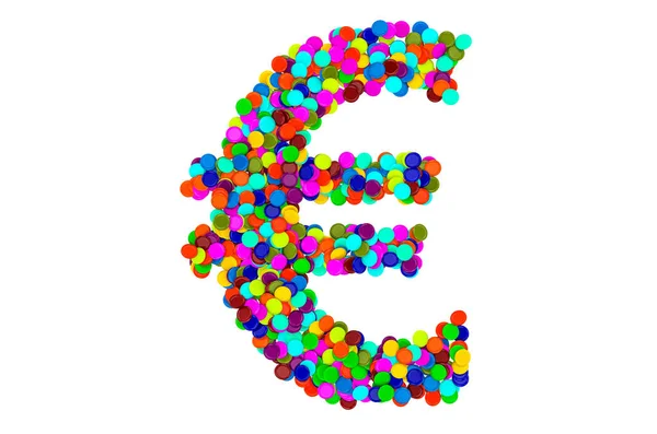 Euro Symbole Confettis Rendu Isolé Sur Fond Blanc — Photo
