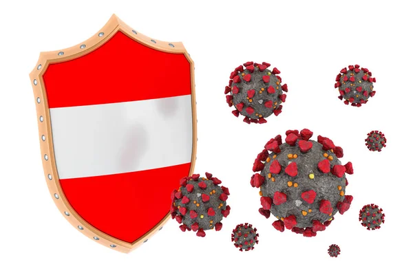 Schutz Österreichs Vor Coronavirus Rendering Isoliert Auf Weißem Hintergrund — Stockfoto