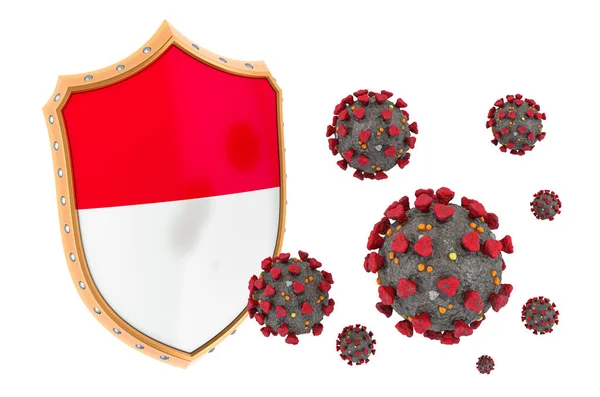 コロナウイルスからのインドネシアの保護 白い背景に隔離された3Dレンダリング — ストック写真
