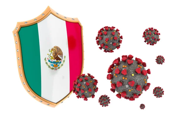 Protección México Contra Coronavirus Representación Aislada Sobre Fondo Blanco — Foto de Stock