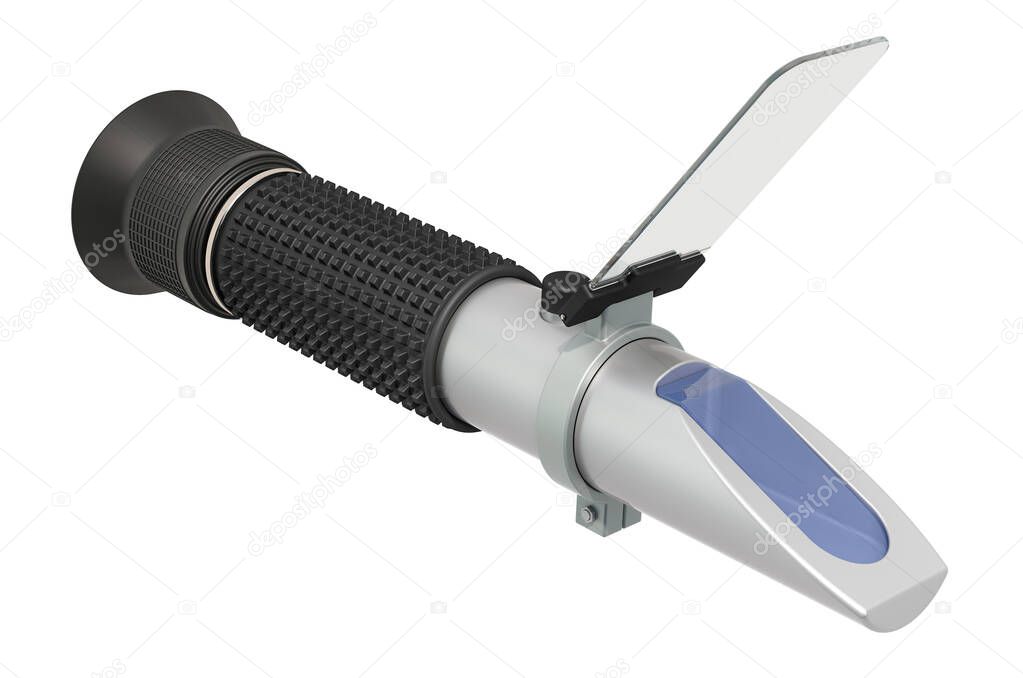 Refractometer, laboratory device. 3D rendering isolated on white background