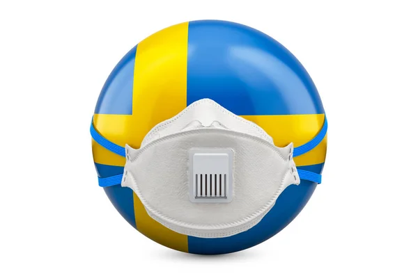 Švédsko Filtrační Poloobličejovou Maskou Respirátor Vykreslování Izolované Bílém Pozadí — Stock fotografie