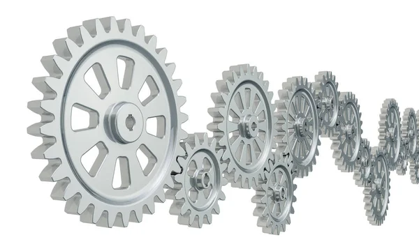 Cogs Meccanismi Ruota Dentata Sfondo Tecnico Astratto Rendering — Foto Stock