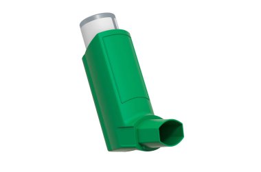 Green inhaler, 3D rendering isolated on white background clipart