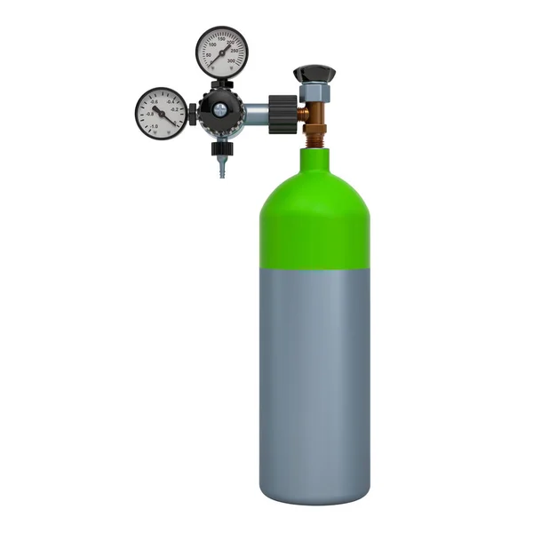 Kyslíková Nádrž Plynová Bomba Vykreslování Izolované Bílém Pozadí — Stock fotografie