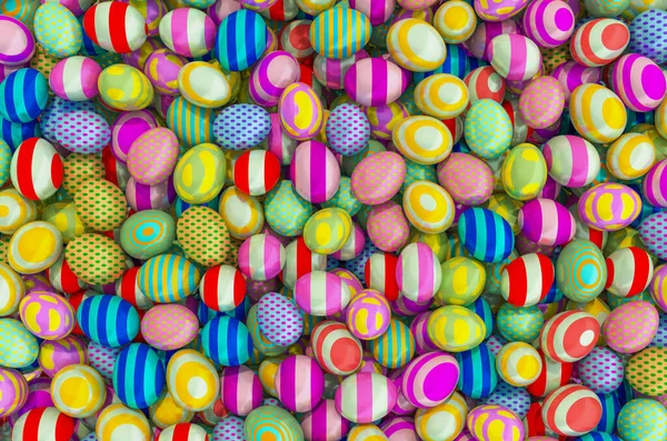 Barevné Velikonoční Vajíčka Pozadí Vykreslování — Stock fotografie