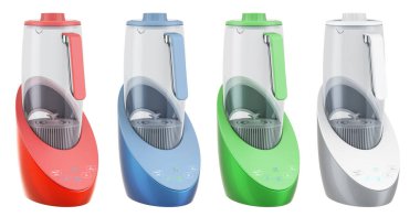 Hidrojen zengini Su Makineleri, beyaz arkaplanda 3 boyutlu görüntüleme