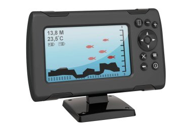 Fish finder, 3D rendering isolated on white background clipart