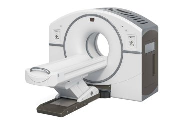 Pozitron Emisyon Tomografisi. Beyaz arkaplanda 3B görüntüleme izole edildi