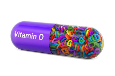 D vitamini kapsülü, kolesistektomi. Beyaz arkaplanda 3B görüntüleme izole edildi