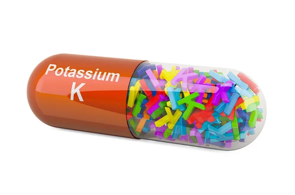 Kalium Kalium Kosttillskott Rendering Isolerad Vit Bakgrund — Stockfoto