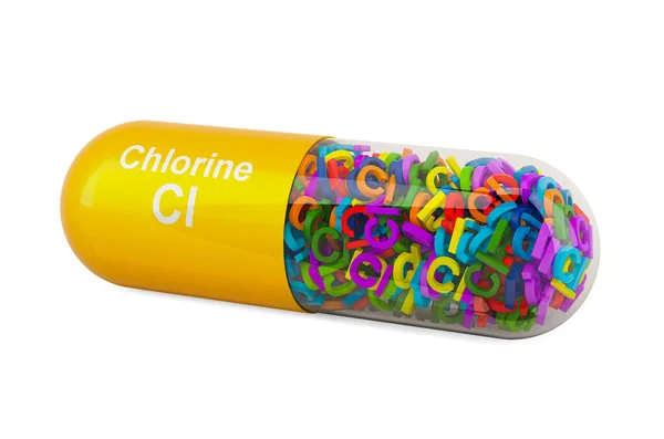 Chlorine Renderelés Elszigetelt Fehér Alapon — Stock Fotó
