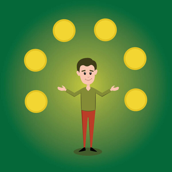 Векторное искусство разговора молодого человека - стиль круга
