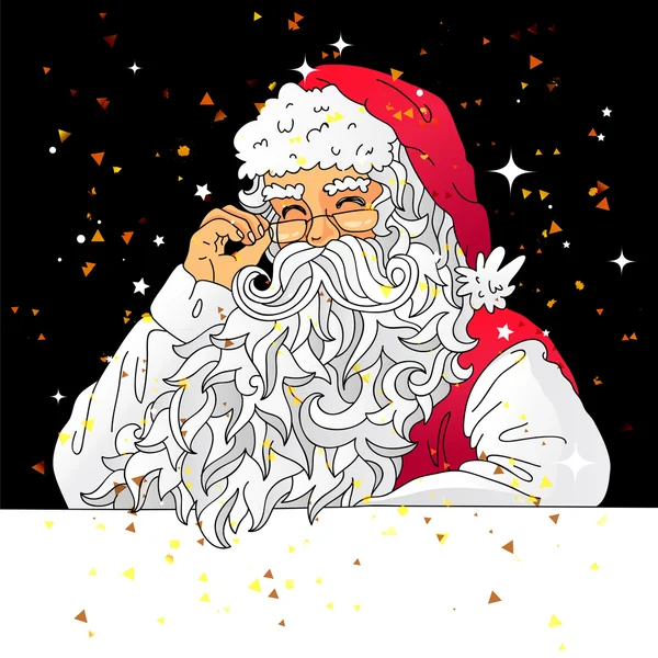 Babbo Natale con una folta barba — Vettoriale Stock