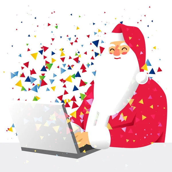 Babbo Natale scrivere una lettera — Vettoriale Stock