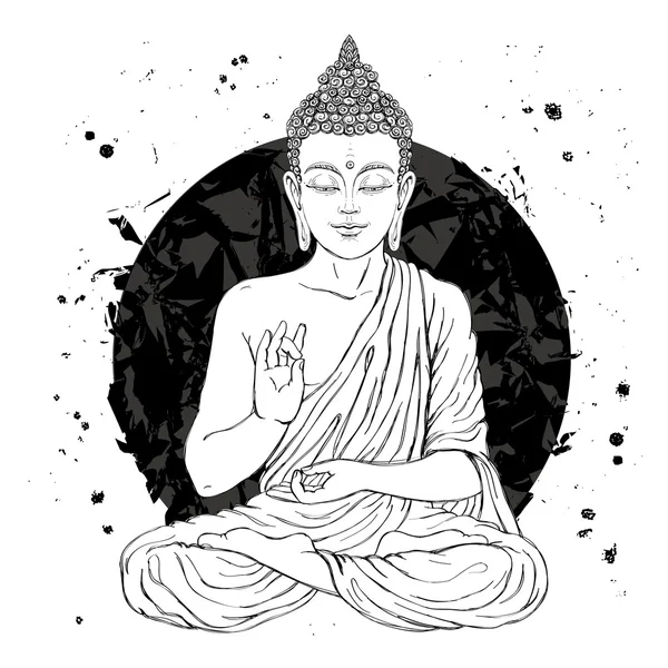 Buddha em posição de lótus — Vetor de Stock