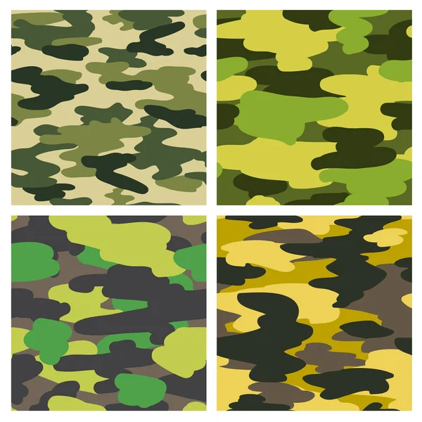 Conjunto de camuflagem padrões sem costura —  Vetores de Stock