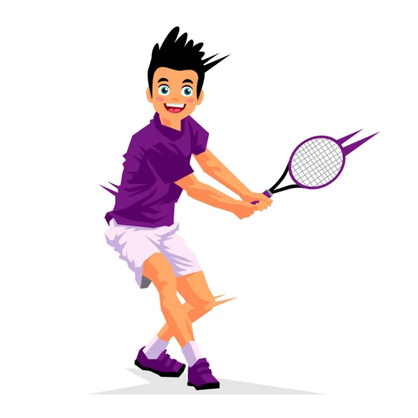 Malý chlapec - tenistka — Stockový vektor