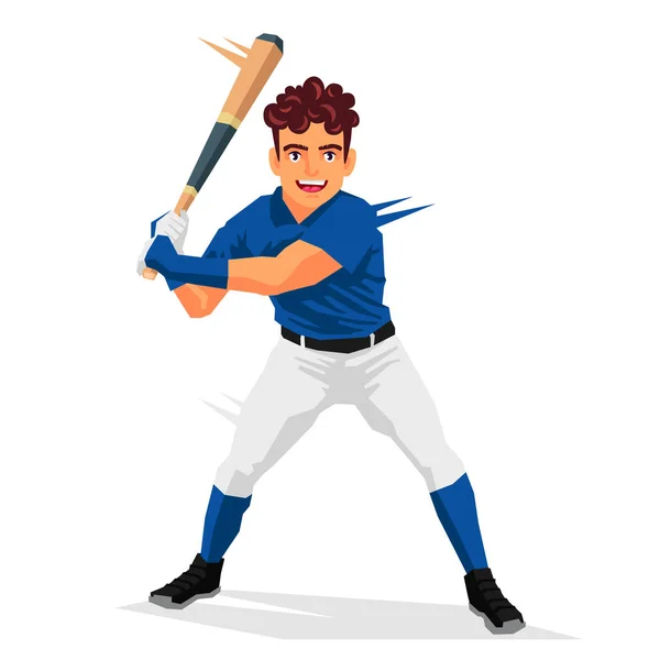 Un buen jugador de béisbol. Deporte — Vector de stock