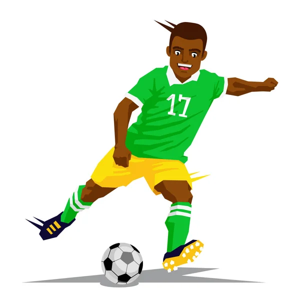 Cool jugador de fútbol negro — Vector de stock