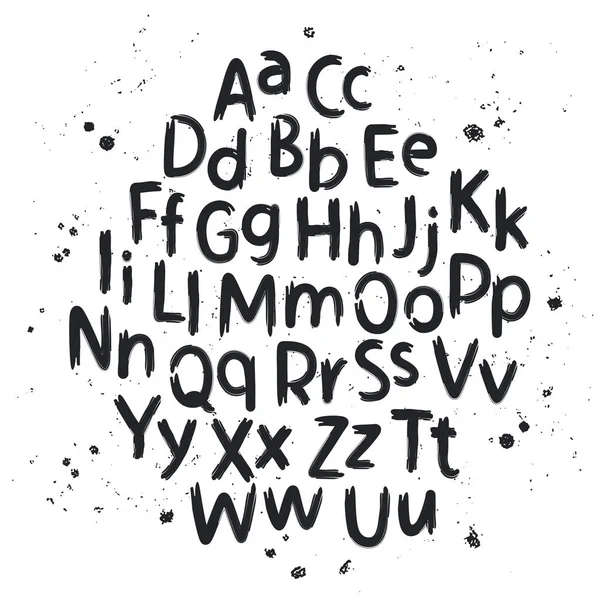Handgezeichnete Buchstaben. Alphabet — Stockvektor