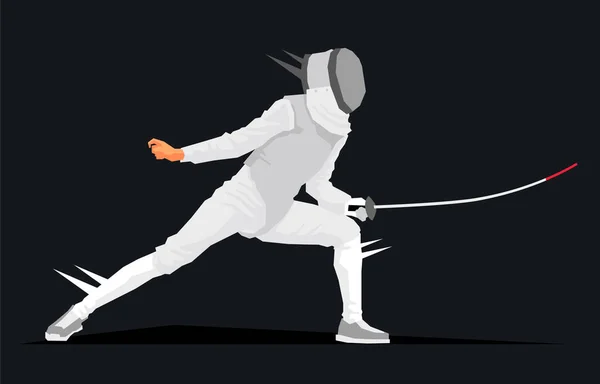 Cool swordsman. Sports concept. — Stock Vector