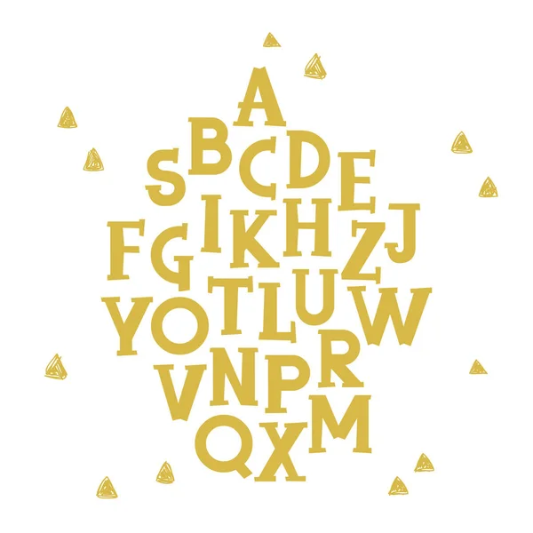 Gold handgezeichnete Buchstaben — Stockvektor