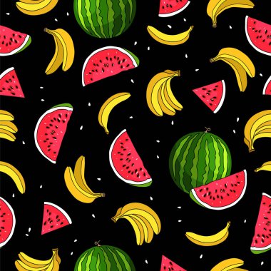 Muz ve waterlemon. Yaz Zamanı