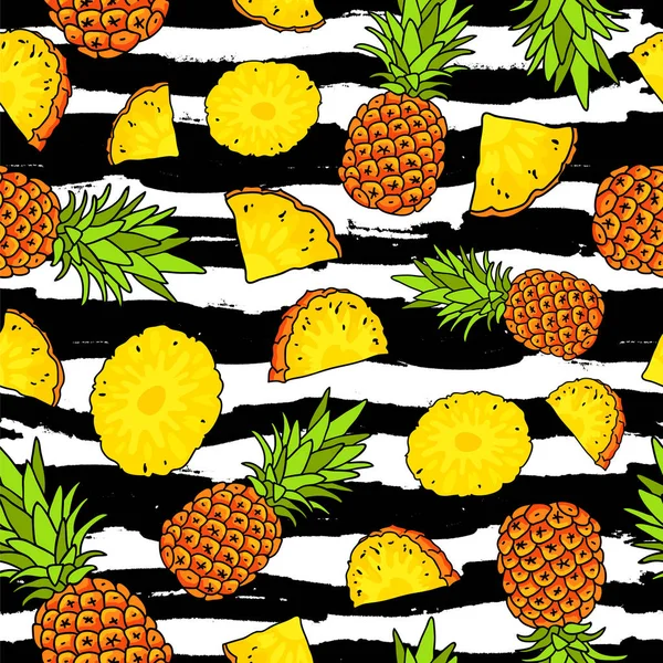 Ananas. Summertime koncept. Paradis — Stock vektor