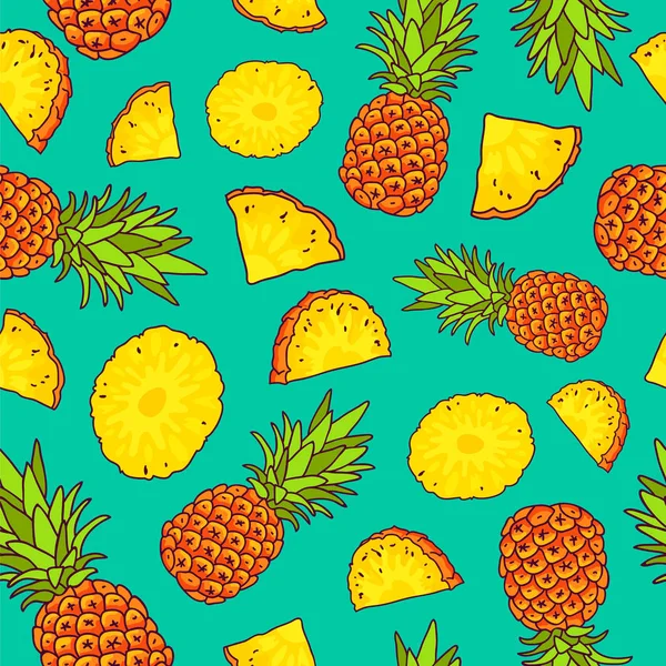 Mönster av ananas. Paradise frukt — Stock vektor