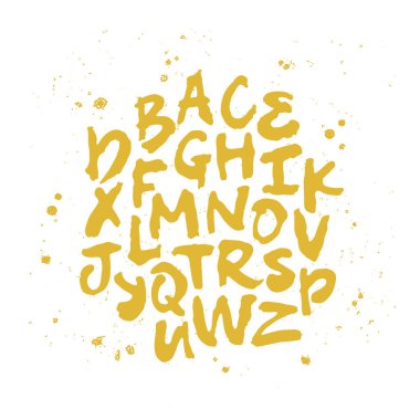 Altın vektör alfabe. Mektuplar