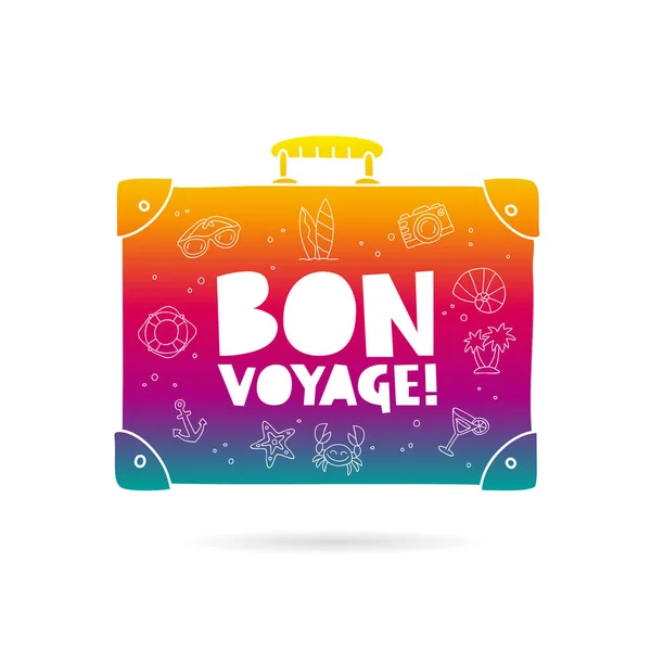 Bon Voyage. Rainbow bag — 스톡 벡터