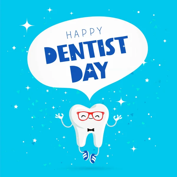 Gelukkige dag van de tandarts. Afdeling Stomatologie — Stockvector