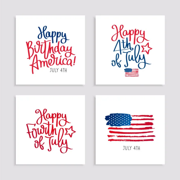 Serie di carte per il Compleanno d'America — Vettoriale Stock