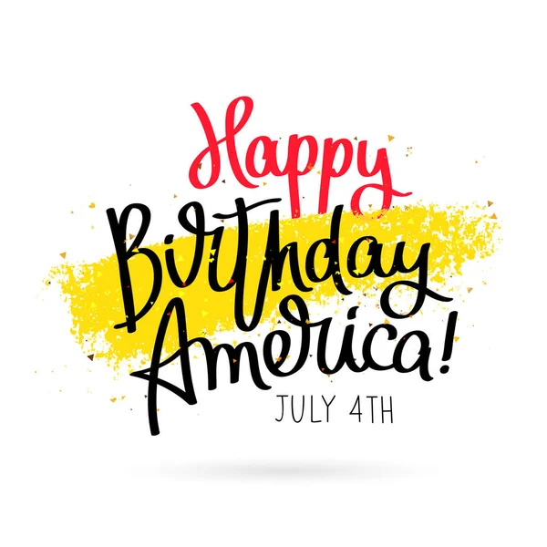С днем рождения, Америка. Каллиграфия — стоковый вектор