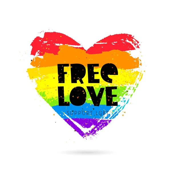 Vapaa rakkaus. Tuki homo- ja biseksuaaleille — vektorikuva