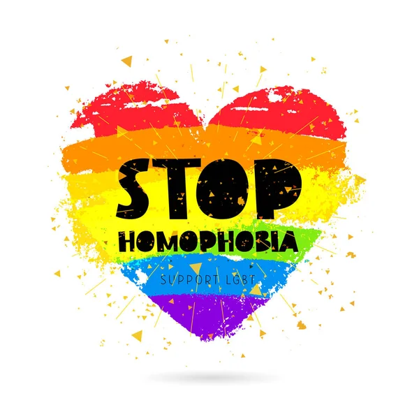 Basta de homofobia. Apoyo LGBT — Vector de stock