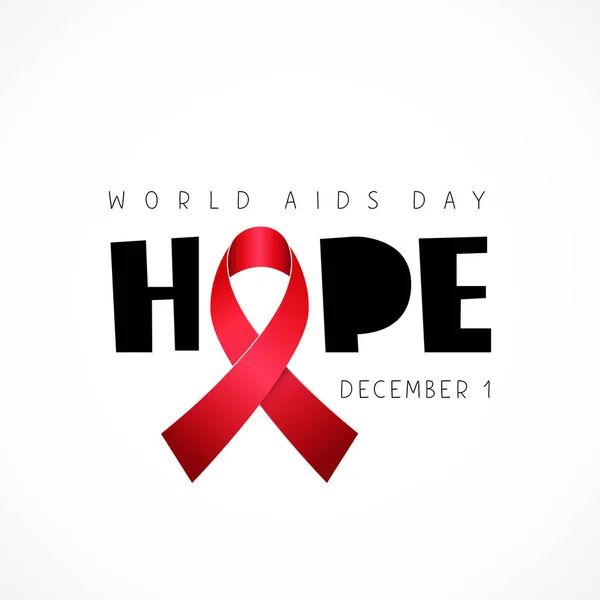 Hoffnung. Welt-Aids-Tag. 1. Dezember — Stockvektor