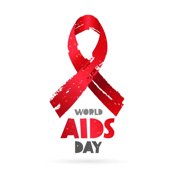 世界艾滋病日。红丝带 — 图库矢量图片