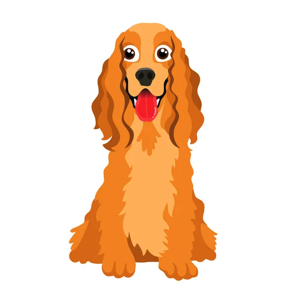 Lindo perro raza Cocker Spaniel — Vector de stock
