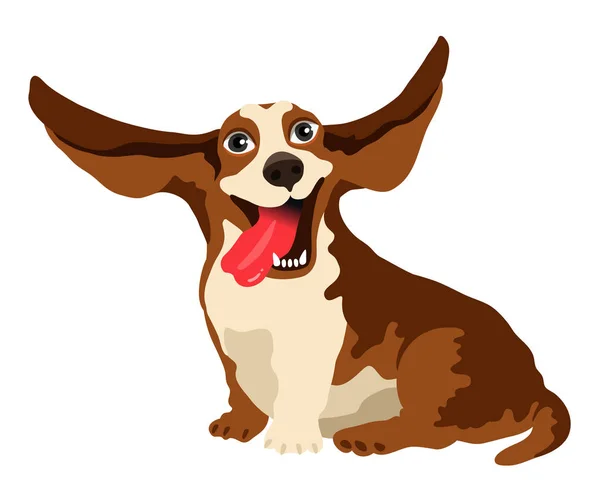 Lindo perro basset hound — Vector de stock