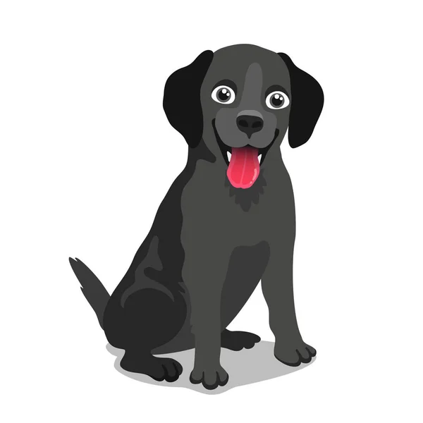 Niedlicher schwarzer Labrador-Hund — Stockvektor