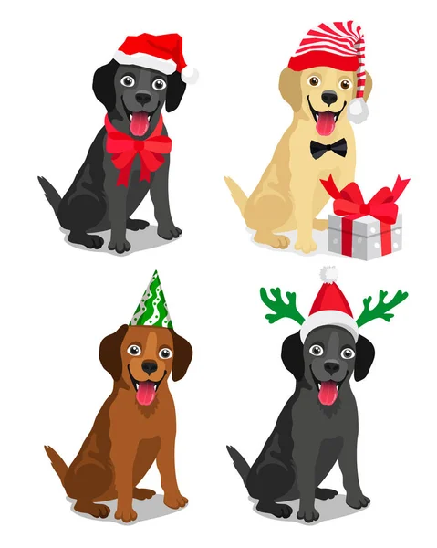 Labrador dans un chapeau de Nouvel An — Image vectorielle